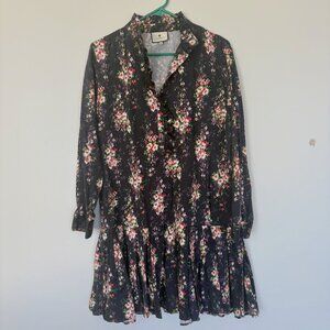 Tuckernuck Onyx Falling Flowers Bouquet Tate Dress Size XL